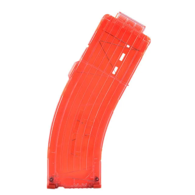 AK Model Curve Soft Bullet Clips For Nerf Toy Gun 15 Bullets Ammo Cartridge Dart For Nerf Gun Clips - Transparent   Orange