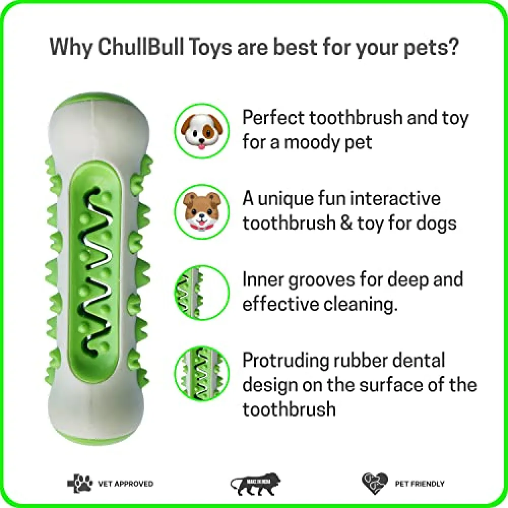 Chullbull Bite Resistance Alpha Toothbrush for Dogs (Yellow)