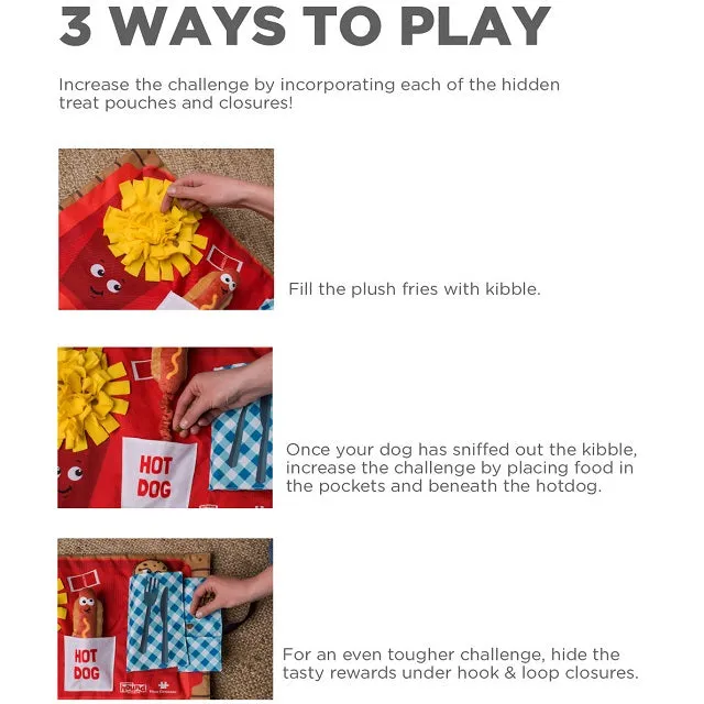 Nina Ottosson Activity Matz Fast Food Fun Dog Puzzle Mat, Level 2